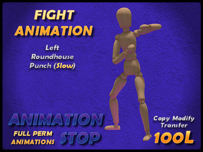 Full Perm Motion Capture Animation - Left Roundhouse Punch (Slow) - MOCAP by Animation Stop