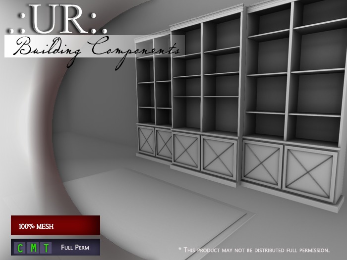 .:UR:. Milestone Office - Bookcase & Rug (full perm mesh)