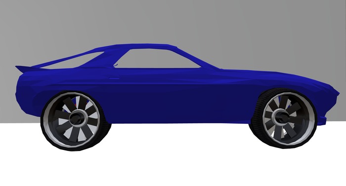 blue spaorts car shell