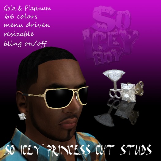 So Icey  Princess Sq. cut Stud v13 Boxed