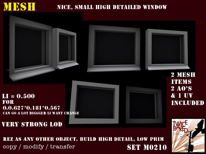 Gorgeous dormer window - high detail - extreme low primcount - M0079