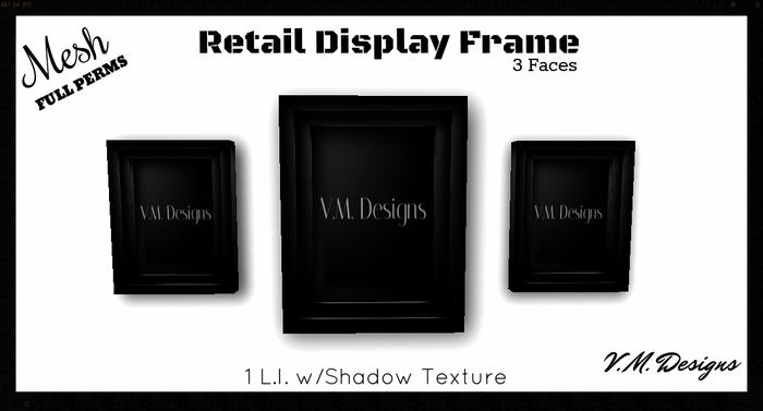 V.M. Designs Black Mesh Retail Display Frame