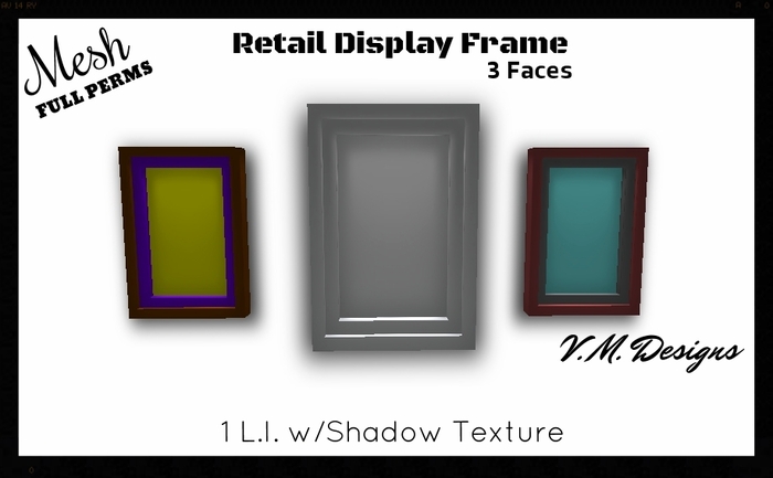 V.M. Designs White Mesh Retail Display Frame