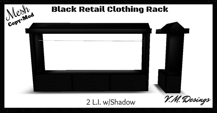 V.M. Designs EDS Black Clothing Rack