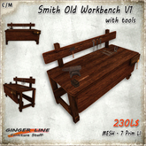 [Ginger Line] Smith Old Workbench (V1) with tools - 7 prim LI