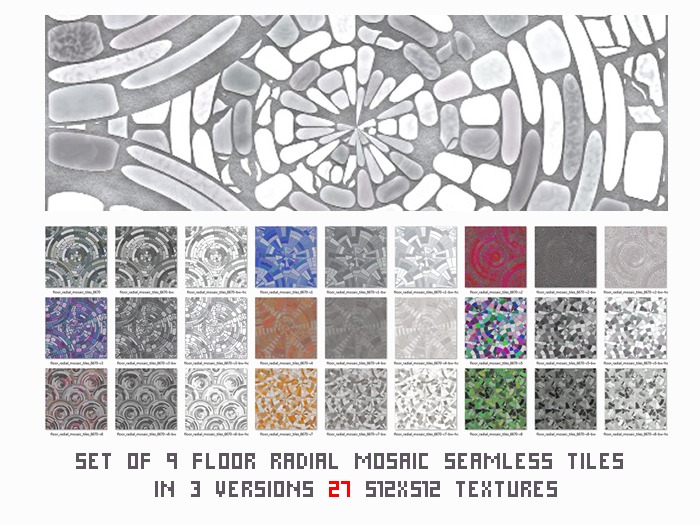 Textures - Floor Radial Mosaic Seamless Tiles