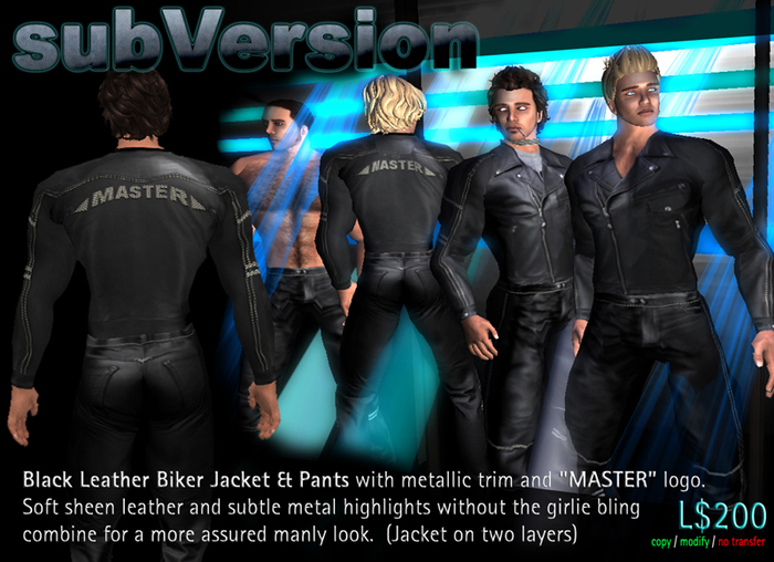 subVersion - Black Leather Biker Jacket & Jeans "MASTER"