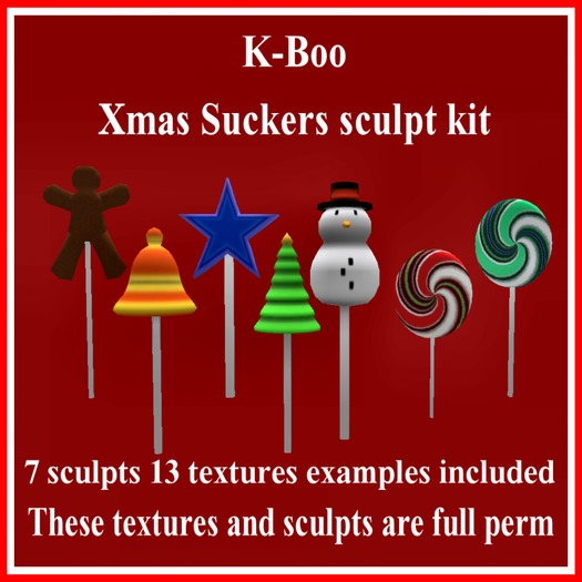 Second Life Marketplace - k-boo xmas sucker sculpt kit boxed