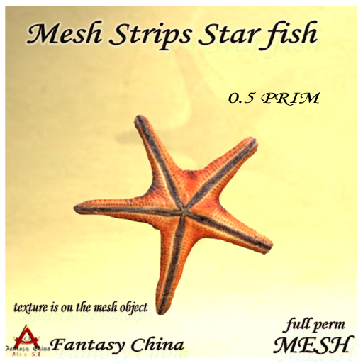 Mesh Strips Star fish full perm 0.5 prim