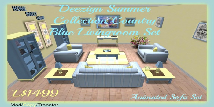 DeeZign Summer Collection Country Blue and Yellow Set/Boxed