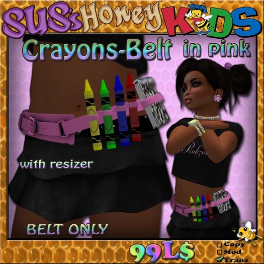 SUS HoneyKids CrayonsBelt in pink