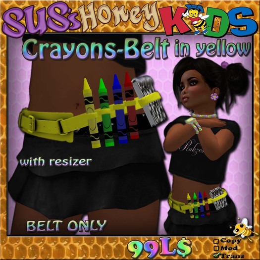 SUS HoneyKids CrayonsBelt in yellow