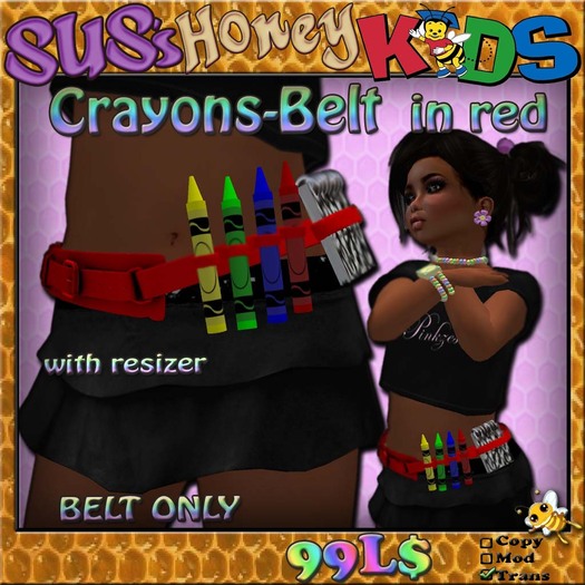 SUS HoneyKids CrayonsBelt in red