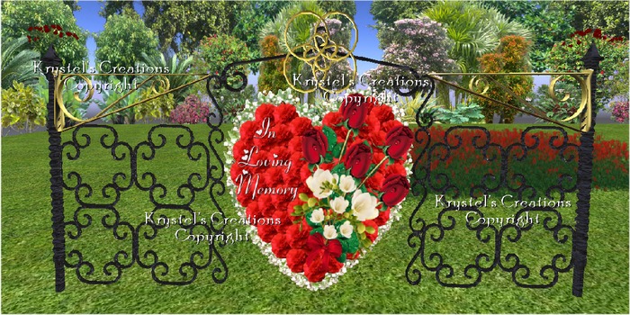 KC3 Sculpted Wrought Iron Screen Red Roses Wreath (Rezz Me)