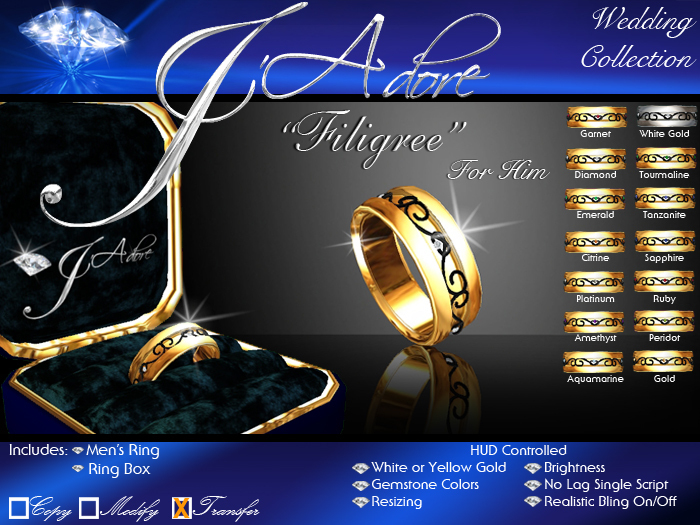 !J'Adore! "Symmetry" Men's Ring