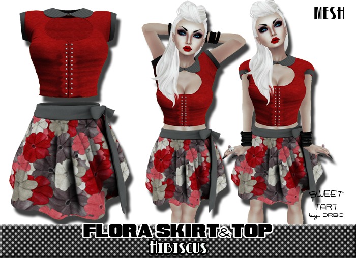 ^v^DRBC^v^ FLORA Skirt & Top - HIBISCUS