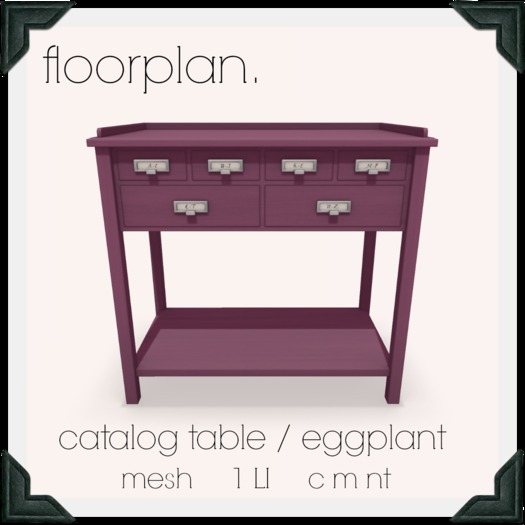 floorplan. catalog table / eggplant [ boxed ]