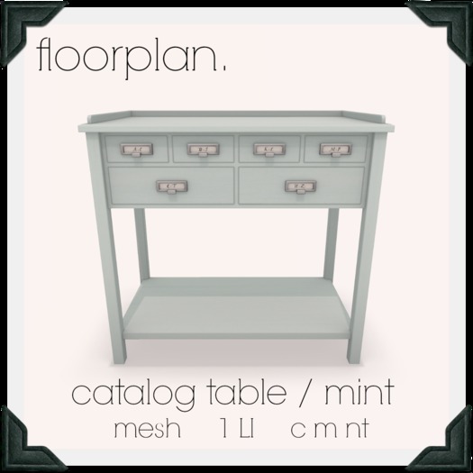 floorplan. catalog table / mint [ boxed ]