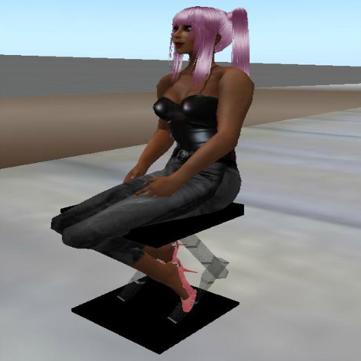 Metal/Black chair w sitpose