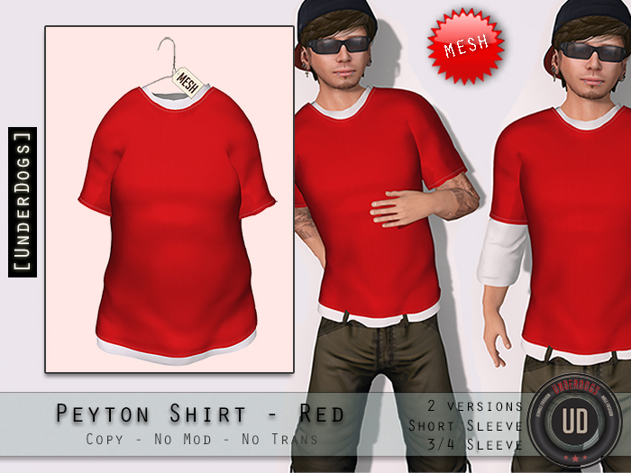 [UnderDogs] - Peyton Shirt - Red - Mesh