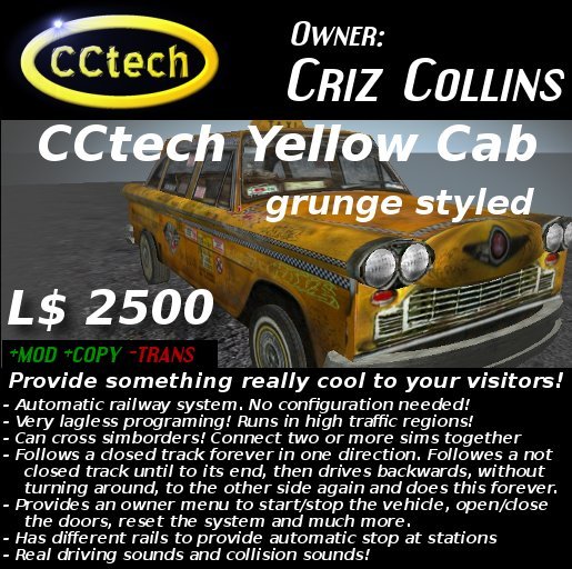 CCtech Yellow Cab grunged (v3) - Copy version - Automatic Railway System - Train System