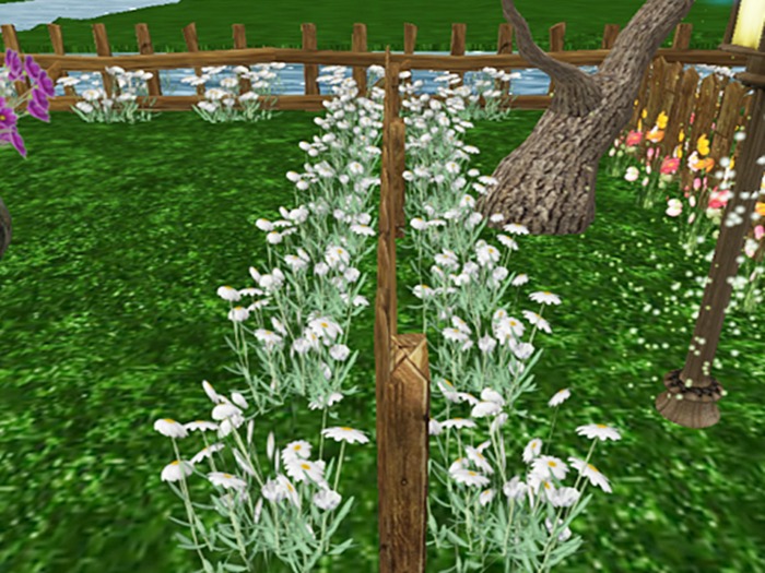 Fence wood daisy white - art&craft