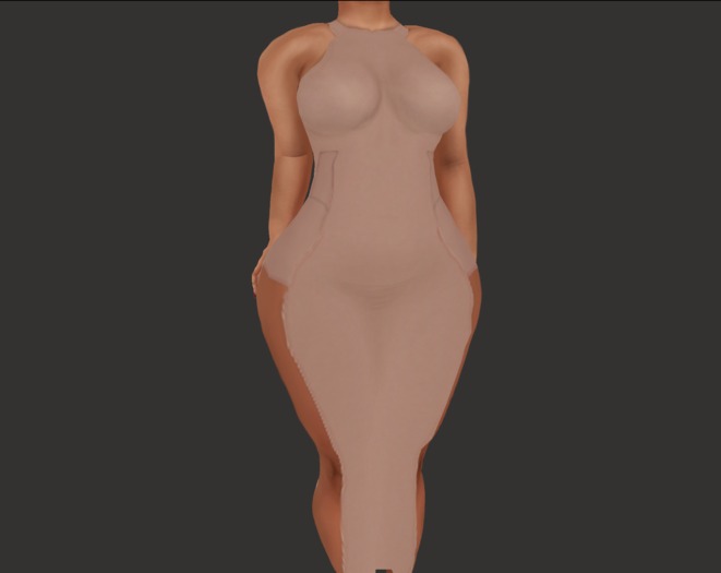 {ABC} Paneled Maxi Dress Nude