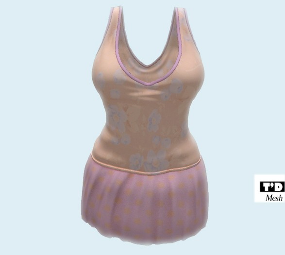 TD- VINTAGE Short Dress Pinks (Mesh All Sizes)