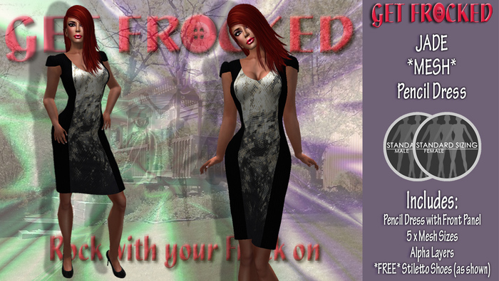 JADE Mesh Pencil Dress - Snakeskin