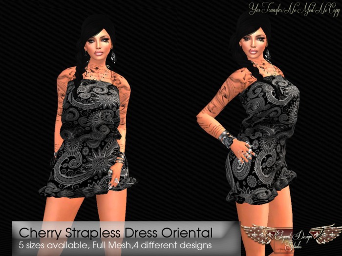 Strapless Asymmetric Tiger Dress