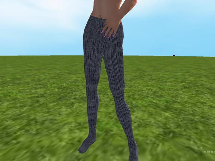 Grey knit tights