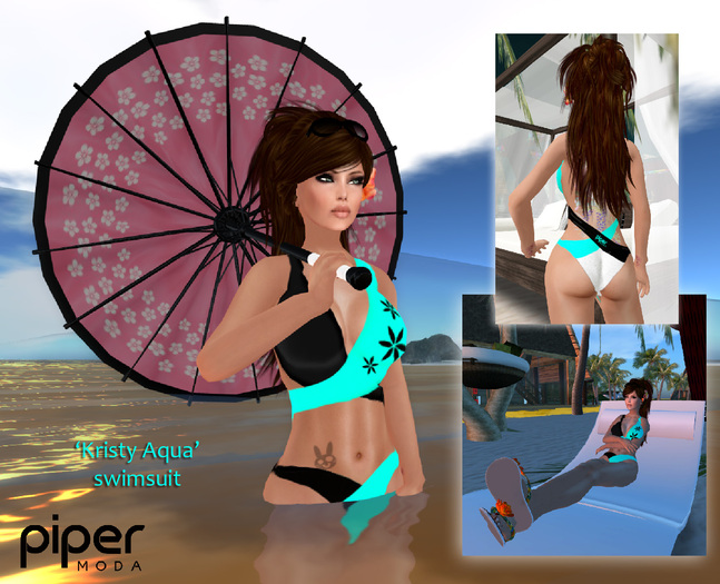 Piper Moda 'Kristy Aqua' swimsuit