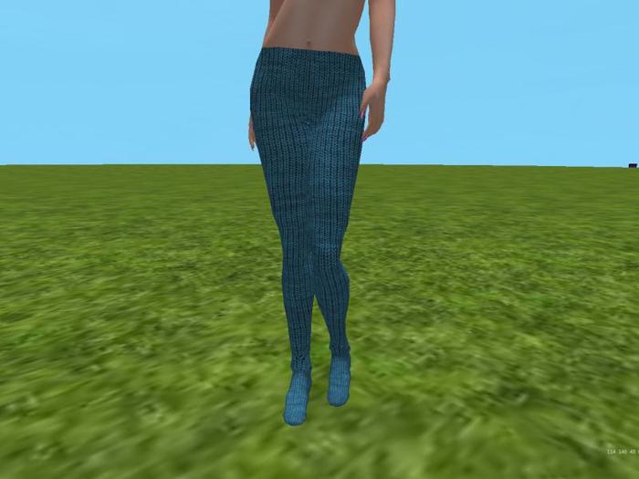 Blue/green knit tights