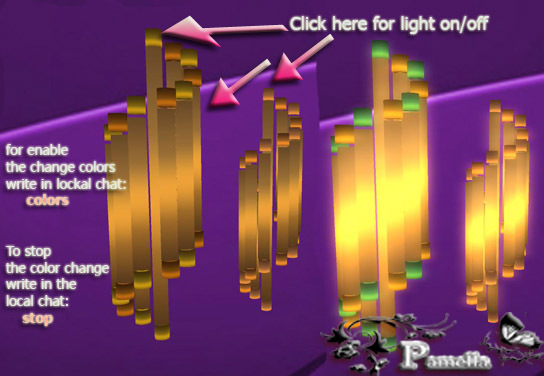 2 Lamps  "CASCADE" (ON/OFF LIGHT AND COLLORS CHANGE)
