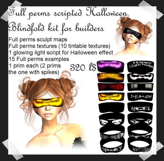 Full Perms Scripted Halloween Blindfolds kit for builders