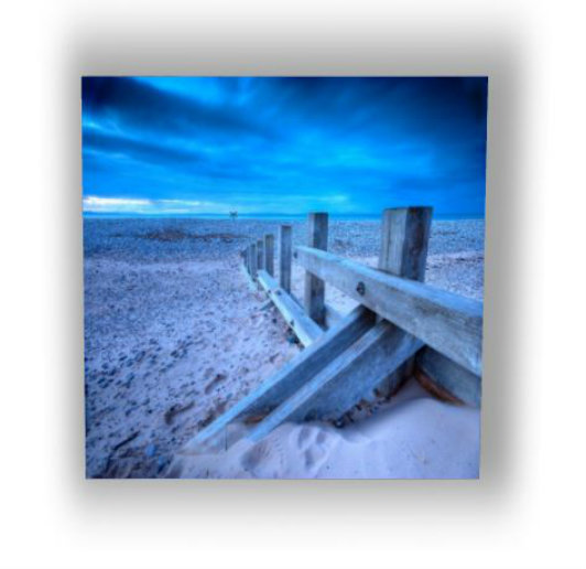 BLUE BEACH ON CANVAS 