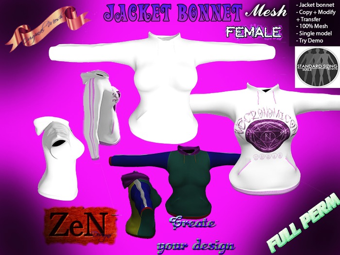 <<ZeN///Desings>> Jacket Bonnet Female Full Perm