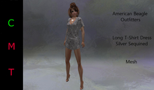 ABO - long t-shirt dress - silver sequined