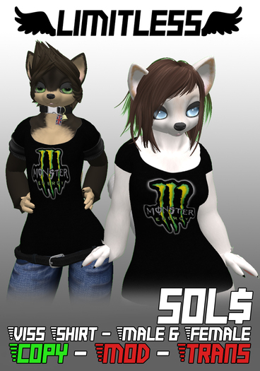 Limitless - Viss - Monster Black Shirt