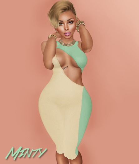 {ABC} Crystal Shadow Dress Minty