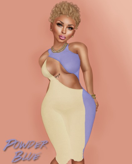 {ABC} Crystal Shadow Dress Powder Blue