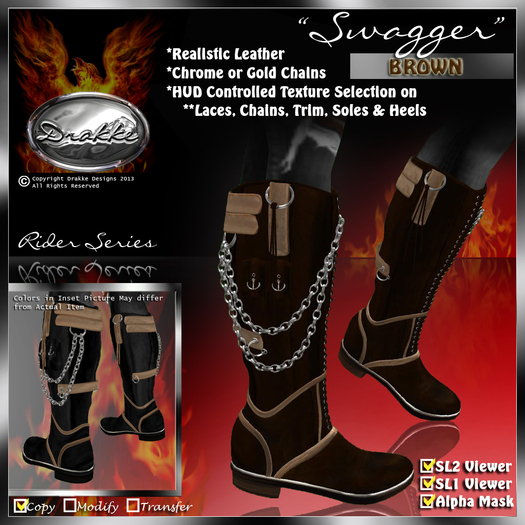 !Drakke! "Swagger" Men's Riding Boots (Brown)