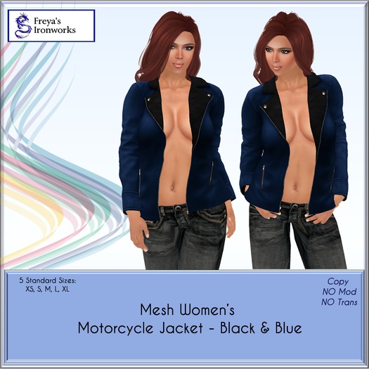 Mesh Women's Motorcycle Jacket - Black & Blue