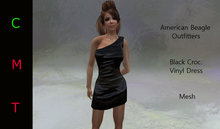 ABO - ruched vinyl croc black