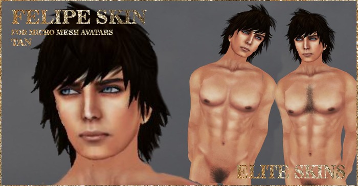 Zed Sensations*.Felipe skin MICRO Tan for magical micro mesh pixie avatars