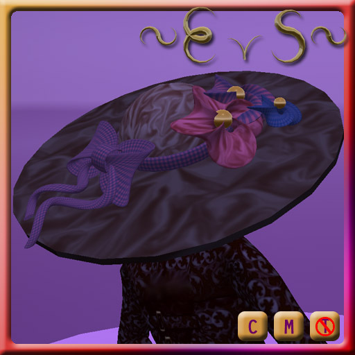 ~EvS~ Hat 1.05 - Dark Purple with Ribbons