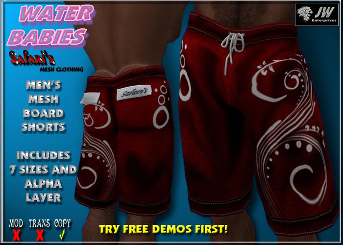 Safari's - Men's Boards Red Scoll