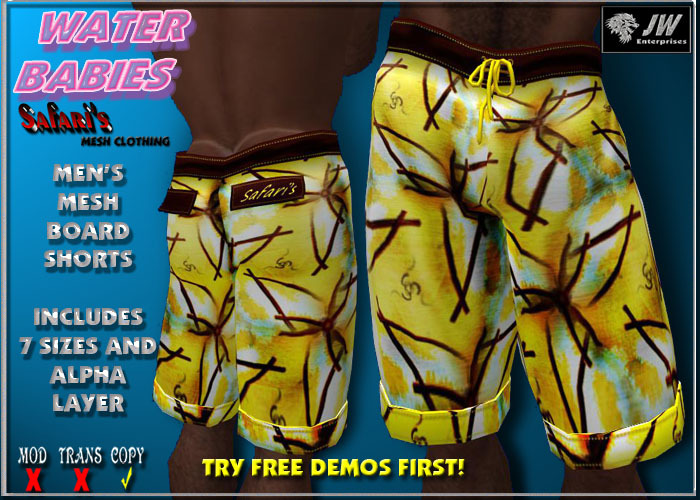 Safari's - Men's Boards Yellow Print