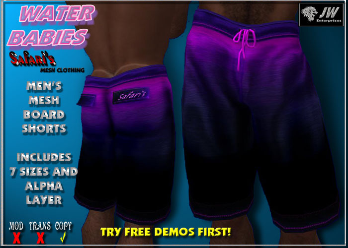 Safari's - Men's Boards Purple Black