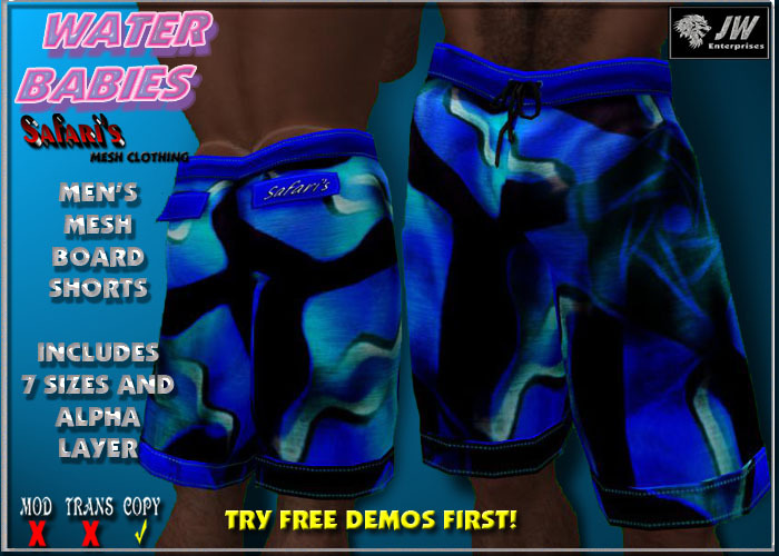 Safari's - Men's Boards Blue Geo2